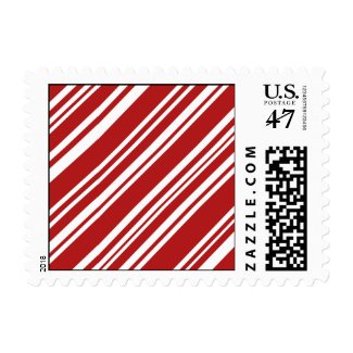 Holiday Red and White Peppermint Stripes Postage Stamp