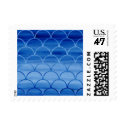 Dark to Light Blue Painted Scale Pattern – Small Postage Stamp