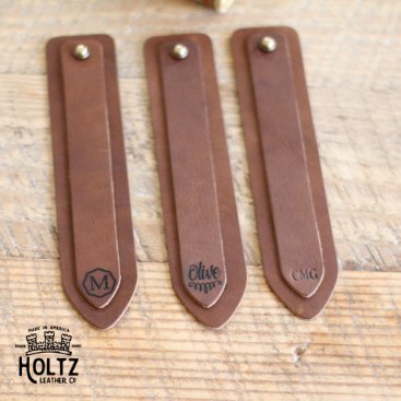 Set of 3 Engraved Double Leather Bookmarks