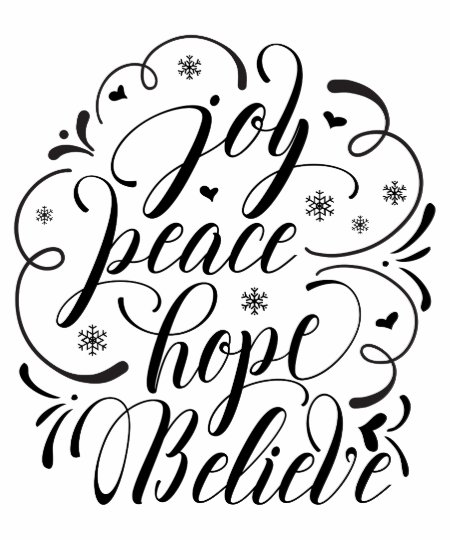 Joy Peace Hope Believe Inspirational Tshirt
