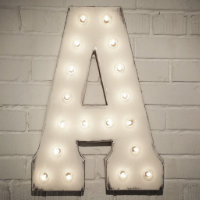 Custom 21&quot; White Letter &quot;A&quot; Vintage Marquee Sign