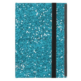 Stylish Turquoise Blue Glitter Covers For iPad Mini