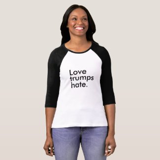 Love Trumps Hate Block Lettering Slogan T-Shirt