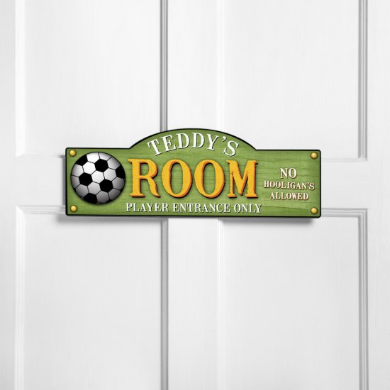 Soccer Player Entrance Kids Bedroom Sign