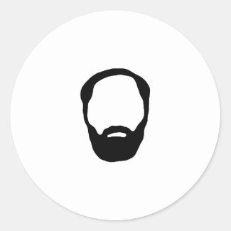 beard classic round sticker