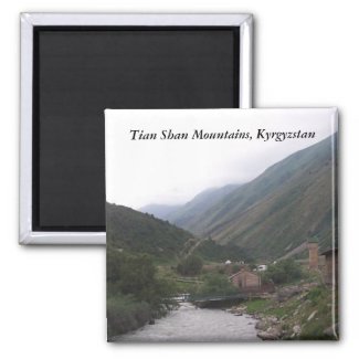 Tian Shan Mountains, Kyrgyzstan 2 Inch Square Magnet