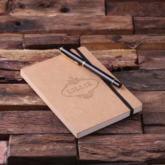 Simple Stamped Kraft Paper Portfolio Journal