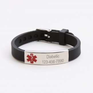 Personalized Medical ID Bracelet Black