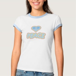 Blue Rainbow Peace Heart T-Shirt