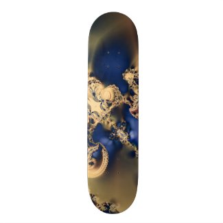 Golden Navy Fractal Design Skateboard Deck
