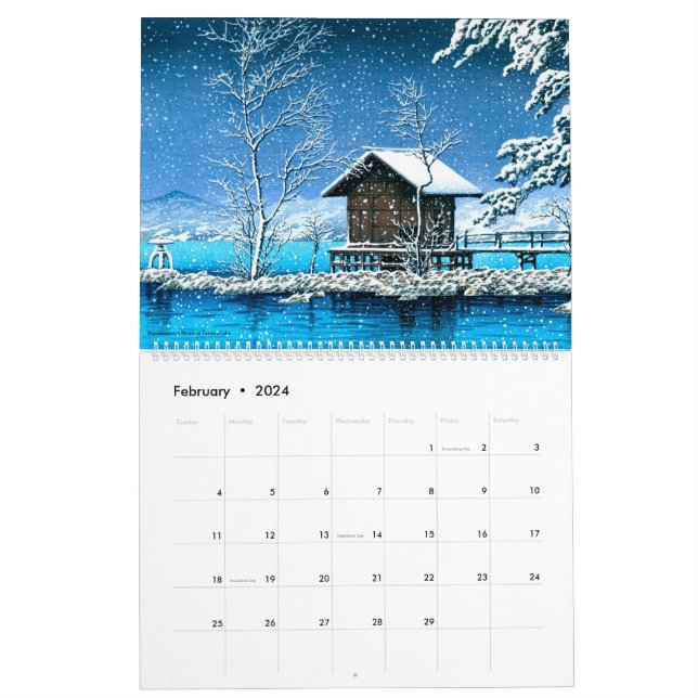 Kawase Hasui Scenery Calendar (Feb 2024)