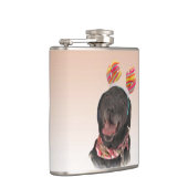 Joyful Black Labrador Retriever Dog Flask (Right)