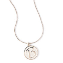 Silver Initial Pendant on Silver Snake Chain