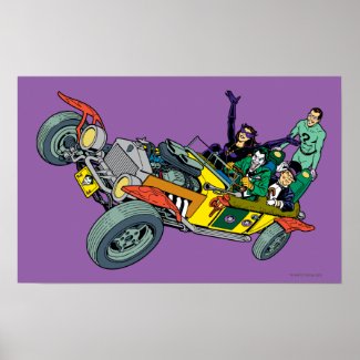 Batman Villains In Jokermobile Poster