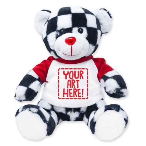 Adorable Nascar Checkered 9 Stuffed Teddy Bear