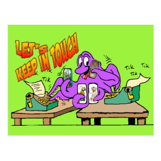 Octopus &#39;keep in touch&#39; Postcard Customizable