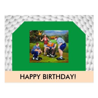 Golf Themed Post Card