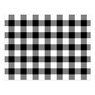 Black and White Gingham Pattern Postcard