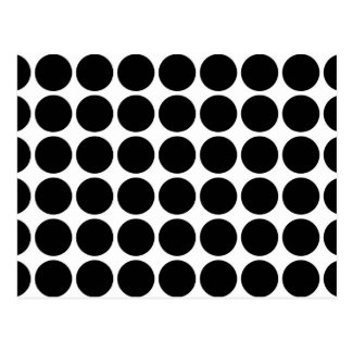 Black Polka Dots on White Postcard