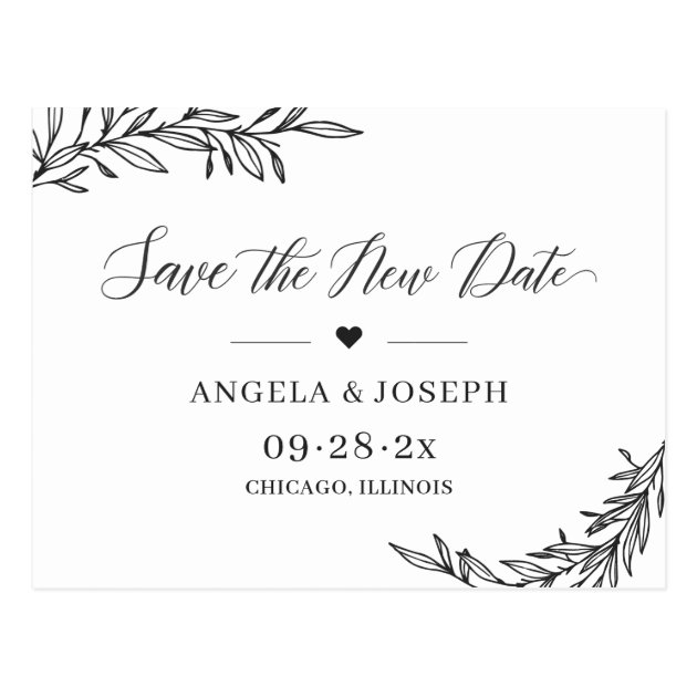 Save Our New Date Wedding Postponed Change of Plan Postcard