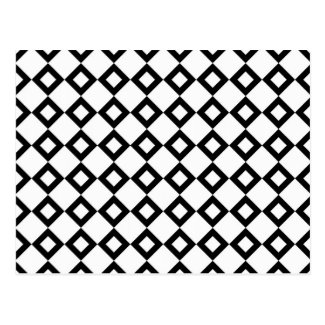 White and Black Diamond Pattern Postcard