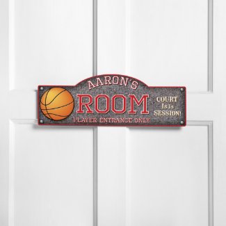 Basketball Player Entrance Only Bedroom Sign