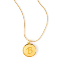 Gold Plated Initial Pendant on Snake Chain