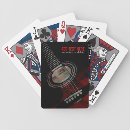 Abstract Grunge Red Guitar Playing Cards