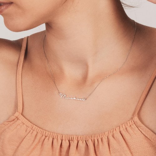 Handwritten Font Sterling Silver Name Necklace