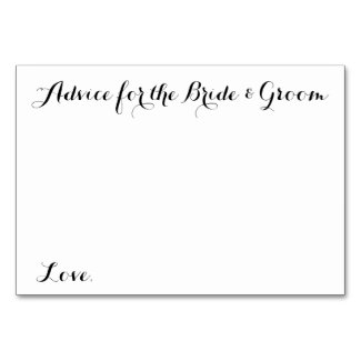Wedding Advice Cards Advice for the Bride & Groom
