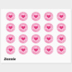 Happy Valentine's Day from custom Name pink Classic Round Sticker | Zazzle
