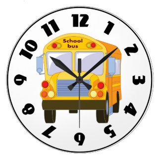 Yellow School Bus Clock
