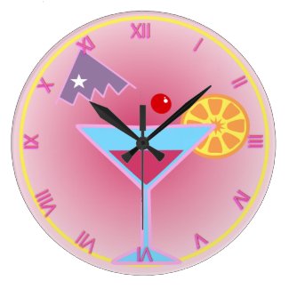 Cocktail Hour Wall Clock
