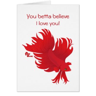 Betta Fish Valentine's Day Card
