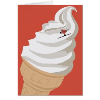 Ice Cream Santa Card
