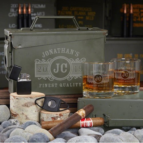 Ammo Can Gift Set with Marquee Whiskey Glasses