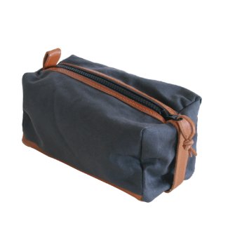 Charcoal Canvas and Leather Dopp Kit