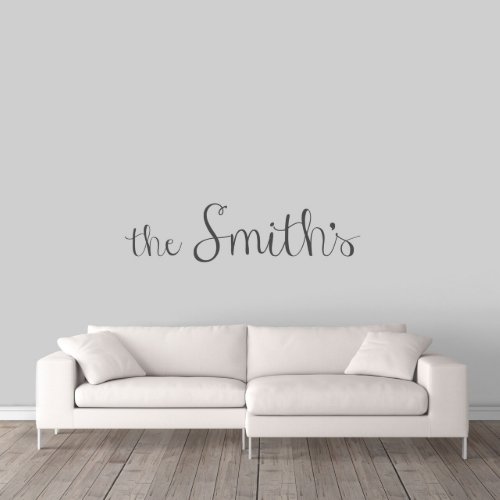 Cursive Script Family Name Large Wall Decal