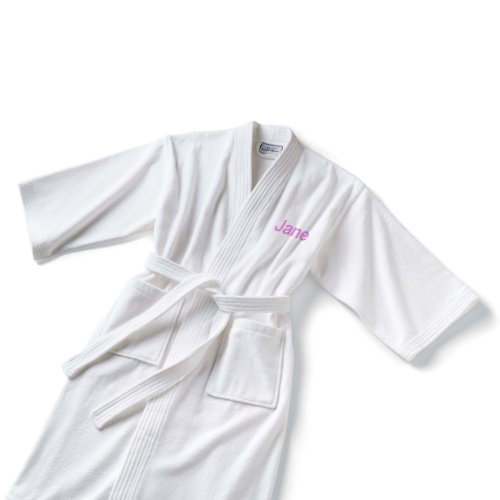 White Kimono-style Embroidered Ladies Cotton Robe