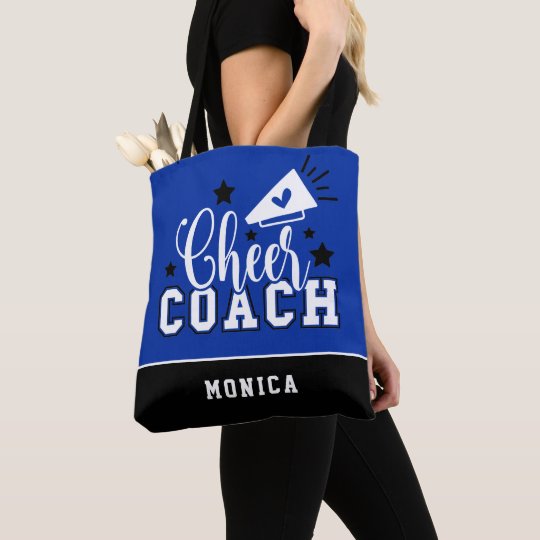 Cute Cheer Coach Personalized Royal Tote Bag