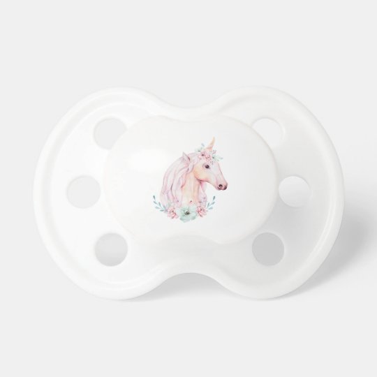 Unicorn In Flowers Baby Pacifier