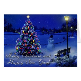 merry christmas and happy new year card