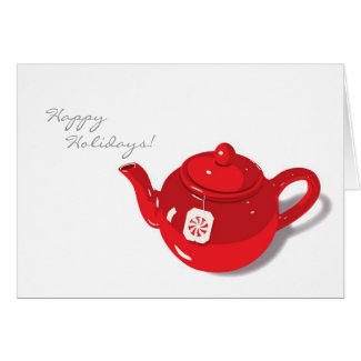 Peppermint Teapot Holiday Card