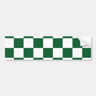 Checkered Green and White Bumper Sticker