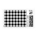 Black and White Gingham Pattern Postage