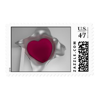 3D Heart In Gift Box Postage