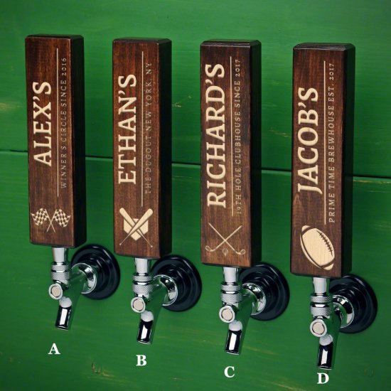 Athletic Icons Personalized Wood Tap Handle
