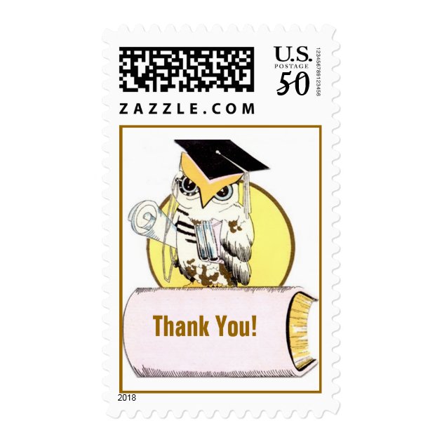 Wise Owl Graduation Postage Stamp Mailing Stamps