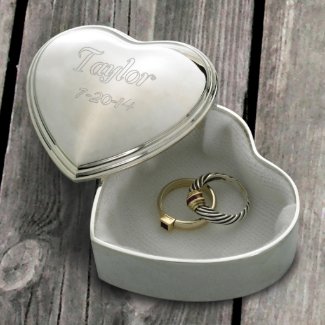 Personalized Heart Trinket Engraved Box