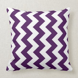 Purple and White Zigzag Pillow
